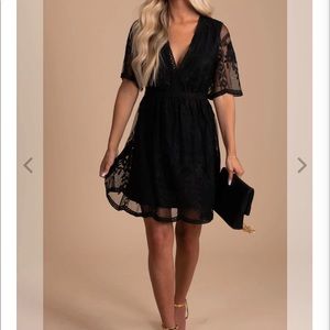 Light My Fire Black Lace Mini Dress - Black, size XL.